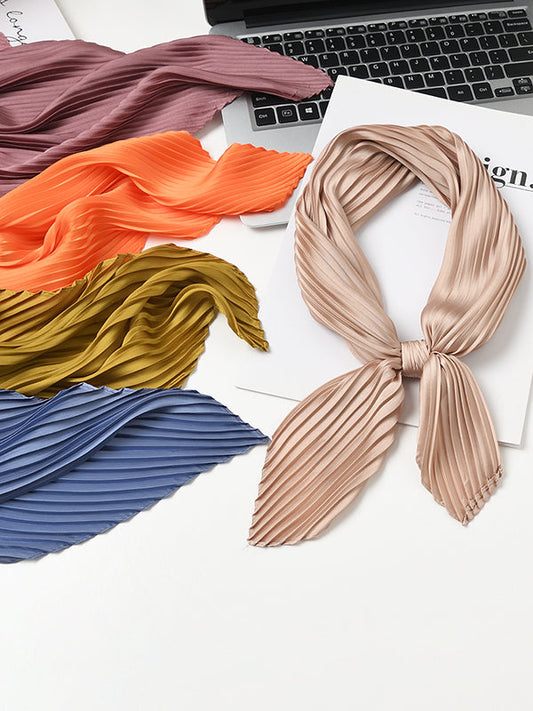 Pleated Solid Color Shawl&Scarf