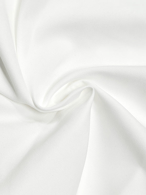 Long Sleeves Loose Solid Color Split-Joint High-Neck Blouses