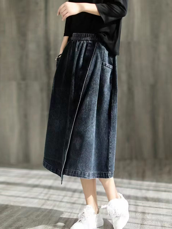 Loose Asymmetric Elasticity Split-Joint Skirts
