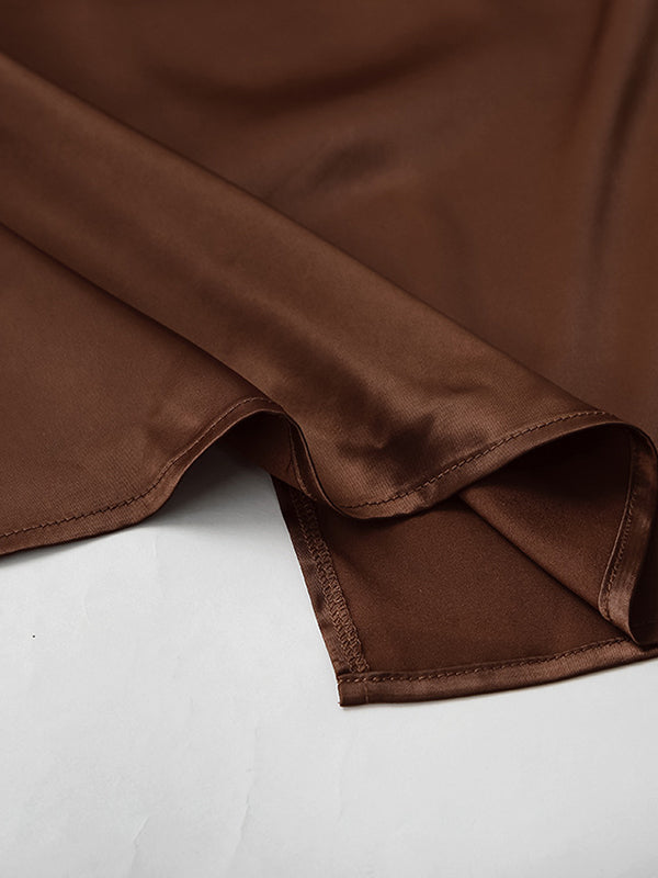 Loose Sleeveless Solid Color Split-Back Split-Joint Round-Neck Maxi Dresses