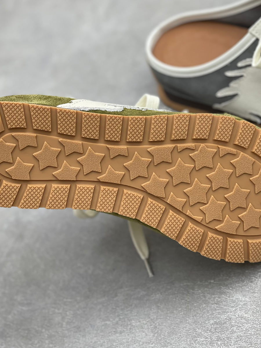 Women Summer Genuine Leather Spliced Slippers