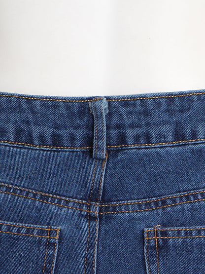 Original Wide Leg Loose Split-Joint With Big Pockets Jean Pants Bottoms