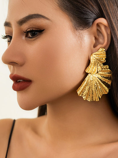 Geometric Leaves Shape Solid Color Drop Earrings