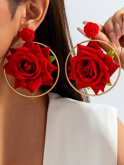 Flower Shape Drop Earrings