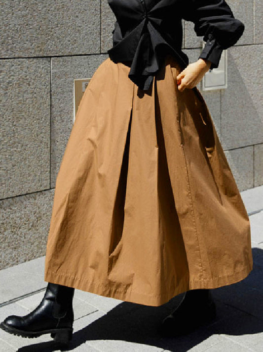 A-Line Loose Solid Color Skirts Bottoms