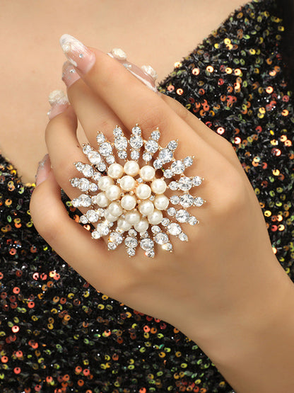 Geometric Rhine Stones Shiny Rings Accessories