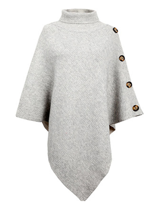 Casual 7 Colors High-Neck Sweater Cape