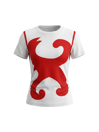 Short Sleeves Contrast Color Printed Round-Neck T-Shirts Tops