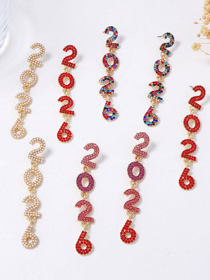Figure Rhine Stones Shiny Earrings Accessories