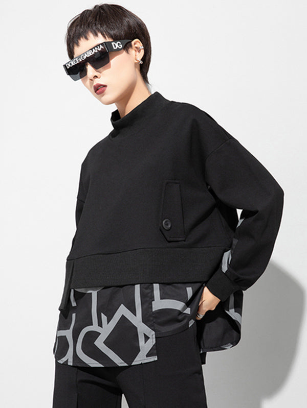 Original Split-Joint False Two Sweatshirt Tops