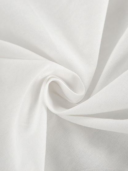 Solid Color Puff Sleeves Split-Joint Stand Collar Blouses + Pleated High Waisted Skirts Two Pieces Set