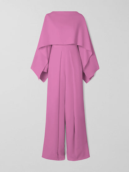 Long Sleeves Wrap Solid Color Zipper Jumpsuits