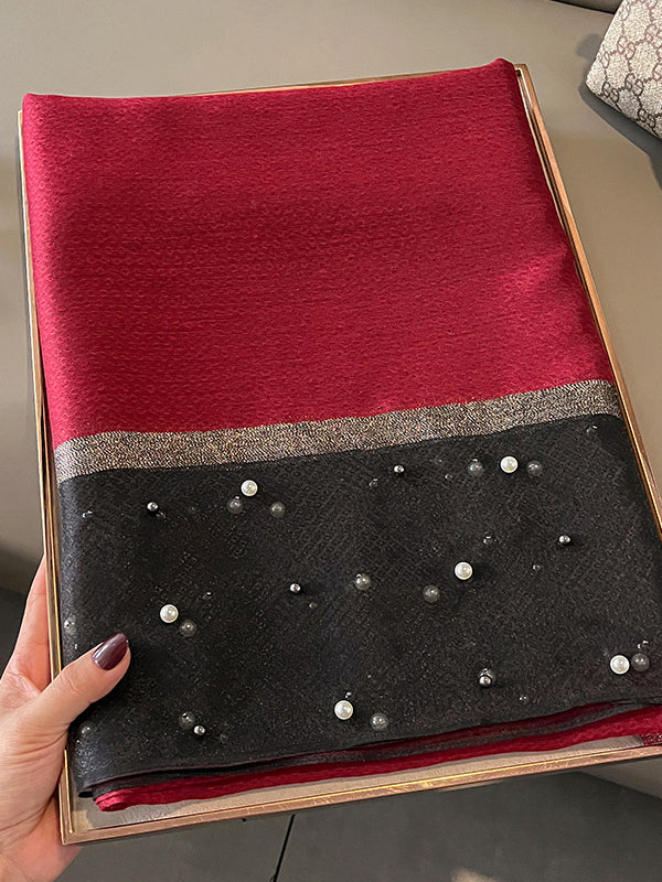 Sun-Protection Beaded See-Through Shawl&Scarf