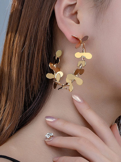 Flower Shape Geometric Drop Earrings