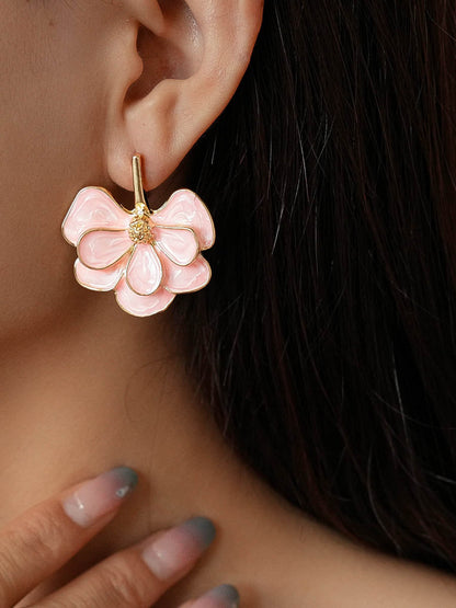 Flower Shape Drop Earrings