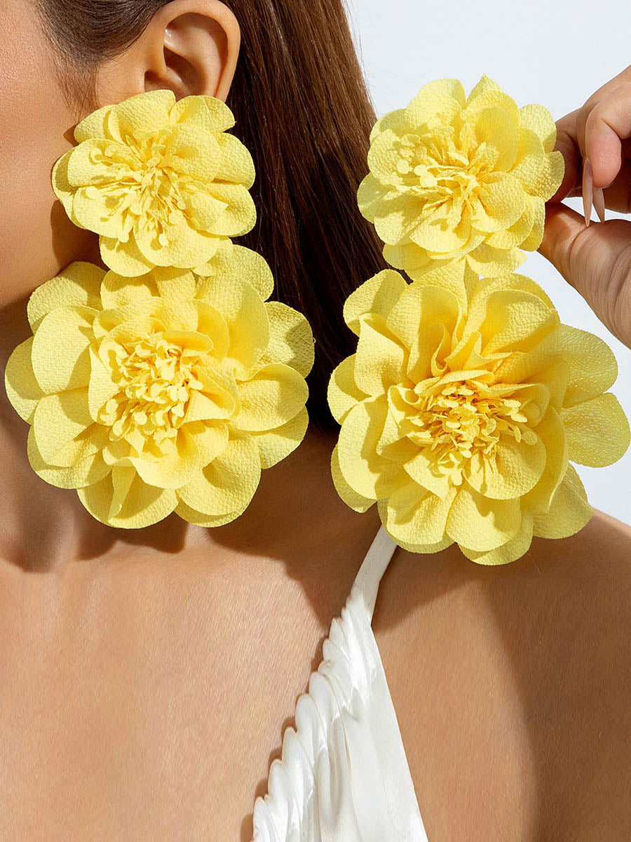 Flower Shape Drop Earrings