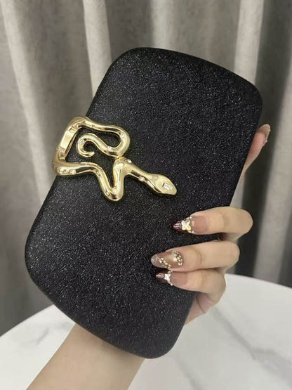 Irregularity Chains Lock Shiny Crossbody Bags Evening Bags Clutches