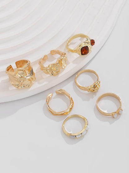 Geometric Rhine Stones Rings Accessories