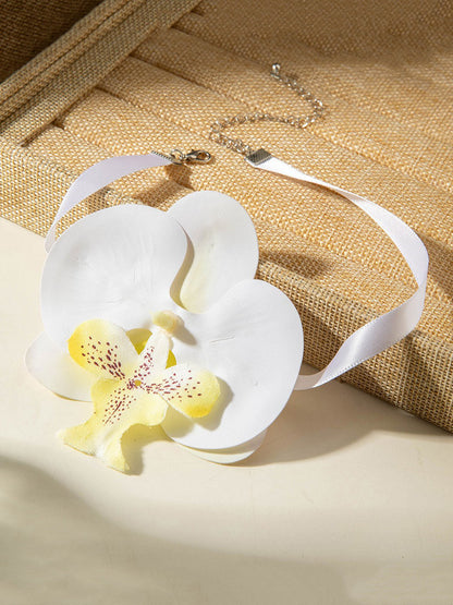 Three-Dimensional Flower Solid Color Flower Shape Necklaces Accessories