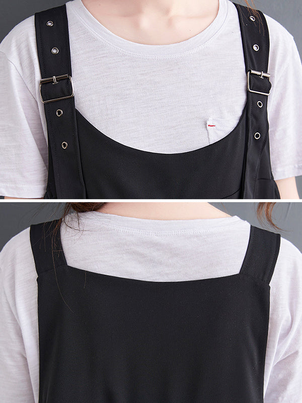 Loose Oversize Solid Color Zipper Jumpsuits Bottoms