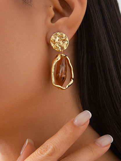 Irregularity Geometric Shiny Earrings Accessories