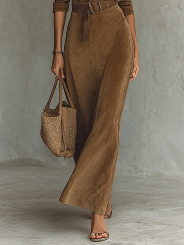 Long Sleeves Split-Joint Lapel Maxi Dresses Shirt Dress