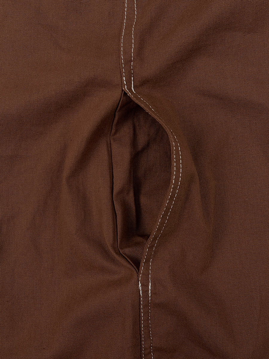 Loose Short Sleeves Pockets Solid Color Zipper Stand Collar Jumpsuits