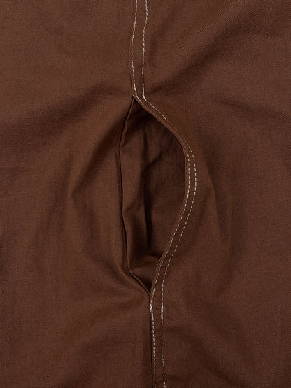 Loose Short Sleeves Pockets Solid Color Zipper Stand Collar Jumpsuits