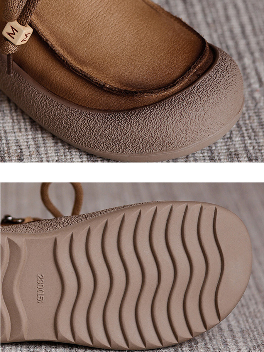 Women Winter Genuine Leather Spliced Ankle Boots