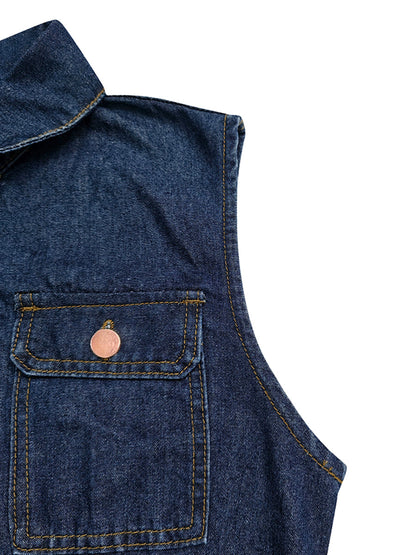 Loose Plus Size Buttoned Pockets Solid Color Split-Joint Stand Collar Jumpsuits