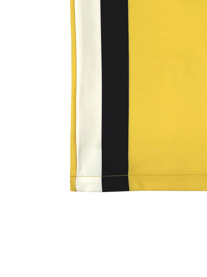 High Waisted Contrast Color Pockets Striped Pants Trousers