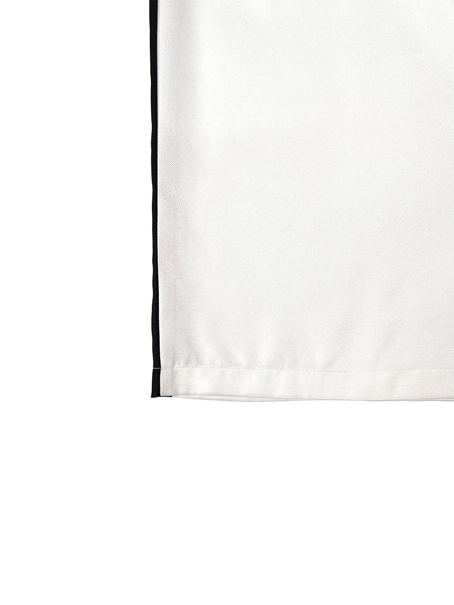 High Waisted Wide Leg Contrast Color Pockets Pants Trousers
