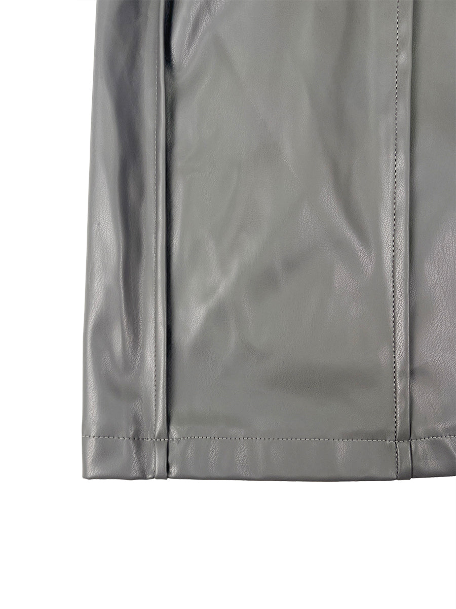 High Waisted Elasticity Pleated Pockets Solid Color Zipper Wide Leg Pants