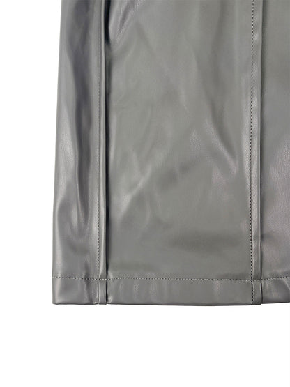 High Waisted Elasticity Pleated Pockets Solid Color Zipper Wide Leg Pants