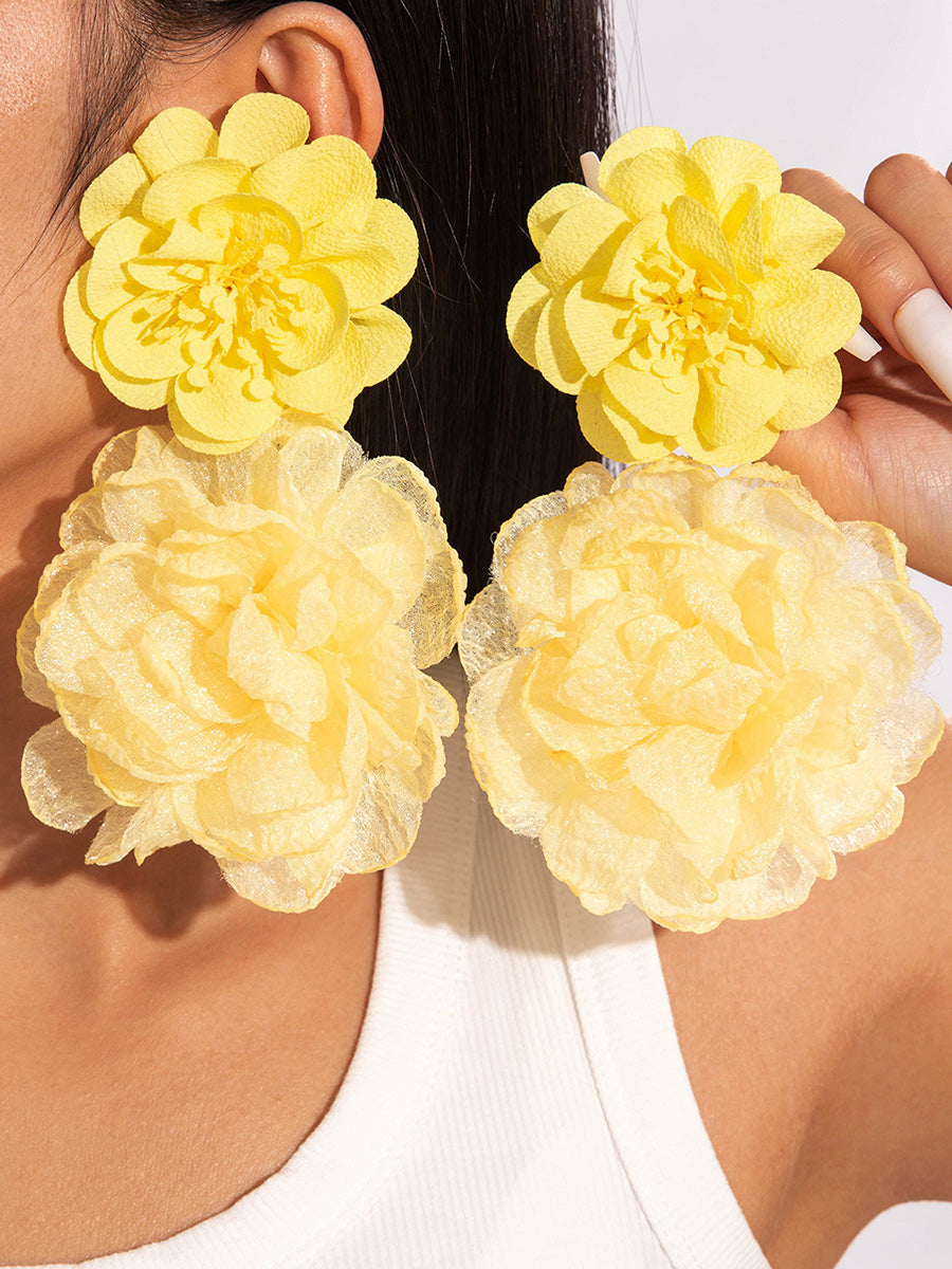 Flower Shape Drop Earrings