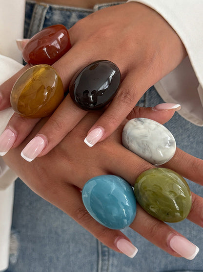 Irregularity Geometric Shiny Rings Accessories