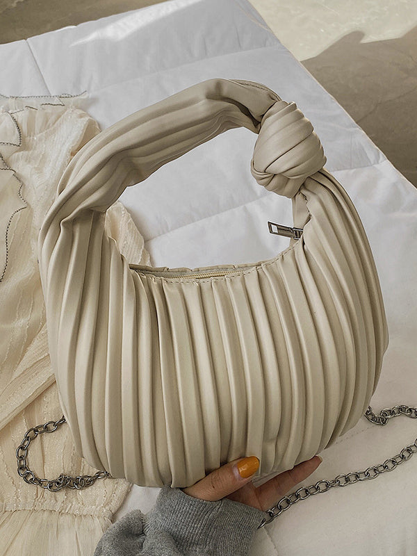 Pleated Split-Joint Zipper Bags Accessories Handbags Shoulder Bags