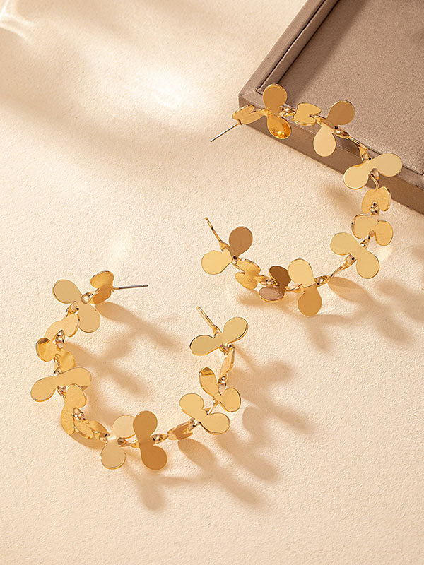 Flower Shape Geometric Drop Earrings