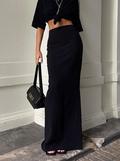Bodycon Column Solid Color Skirts Bottoms