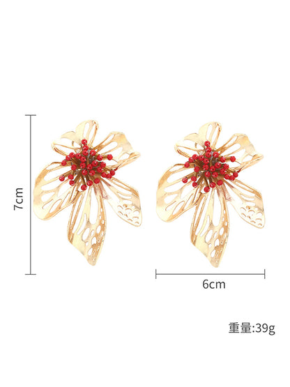 Flower Shape Hollow Drop Earrings