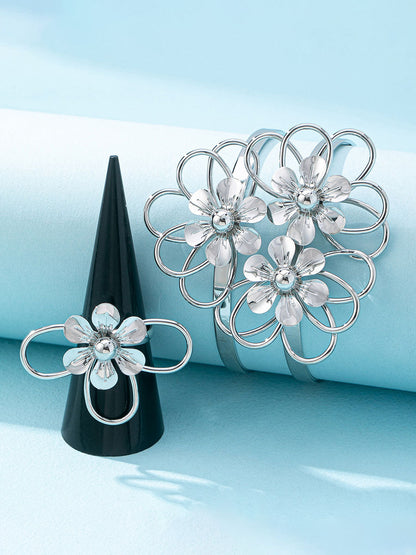 Flower Shape Hollow Bracelet Accessories Rings Accessories