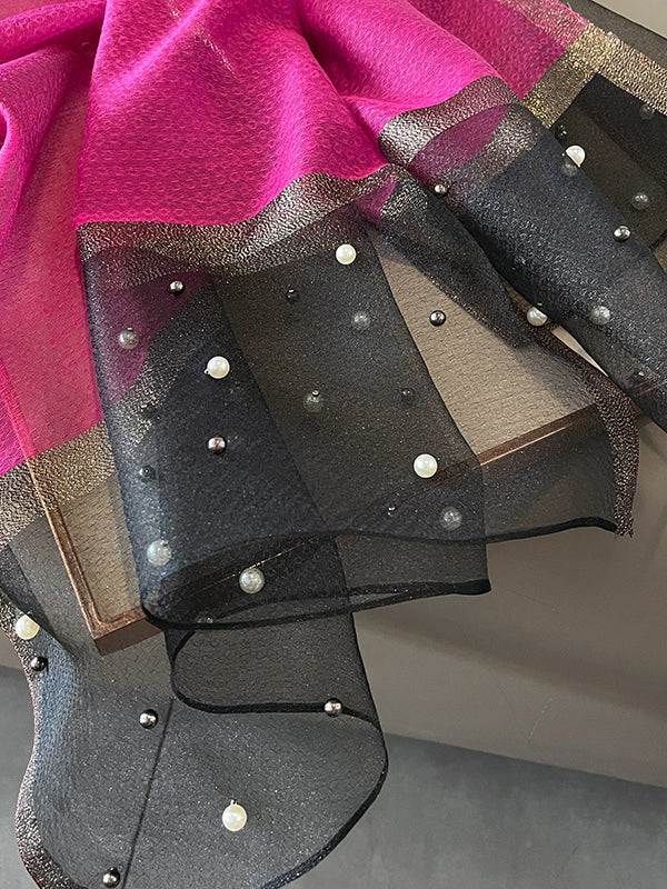 Sun-Protection Beaded See-Through Shawl&Scarf