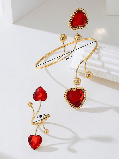 Irregularity Geometric Rhine Stones Shiny Bracelet Accessories Rings Accessories Sets