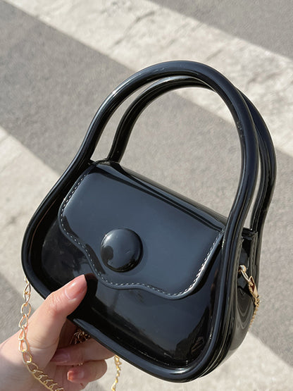 Chains Solid Color Crossbody Bags Satchels