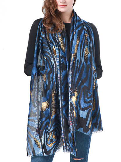 Contrast Color Tiger Printed Shawl&Scarf