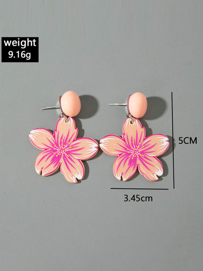 Flower Shape Drop Earrings