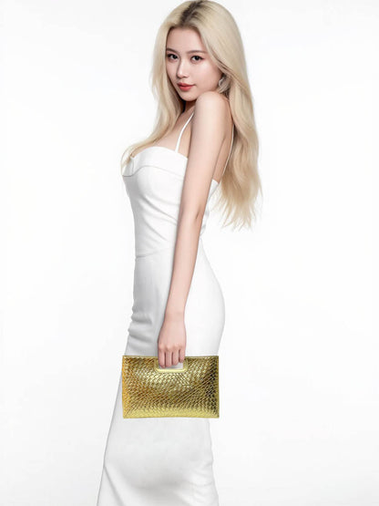 Chains Geometric Shiny Snakeskin Crossbody Bags Evening Bags & Clutches