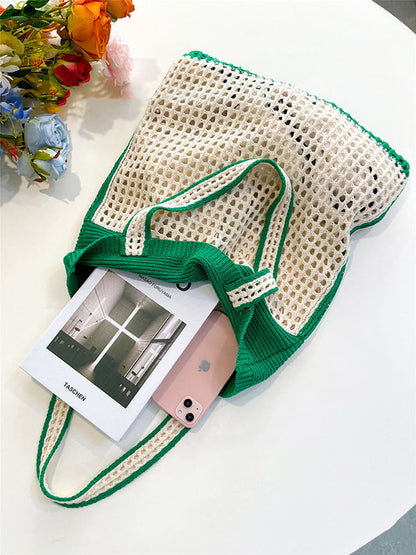 Beach Contrast Color Hollow Bags Accessories