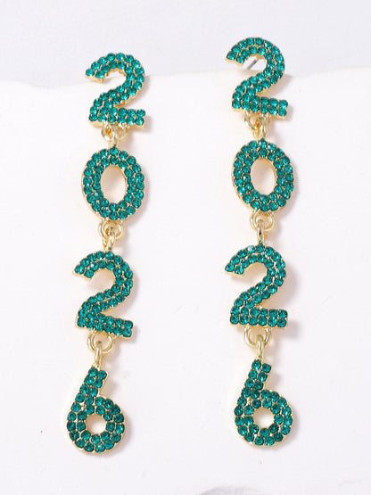 Figure Rhine Stones Shiny Earrings Accessories