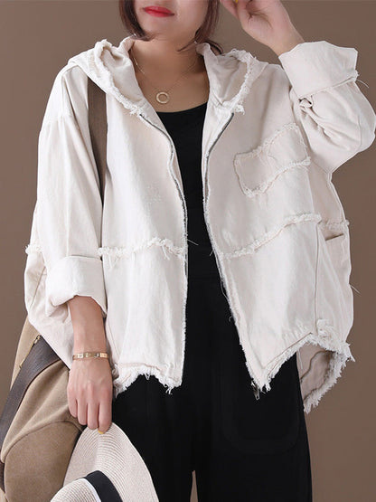 Original Solid Hooded Denim Outwear